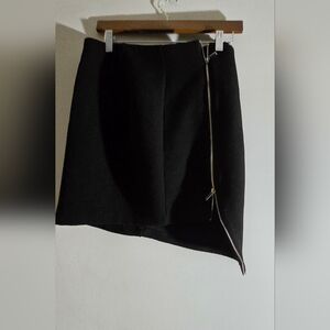 Dynamite Black Asymmetrical Skirt with Zipper Detail